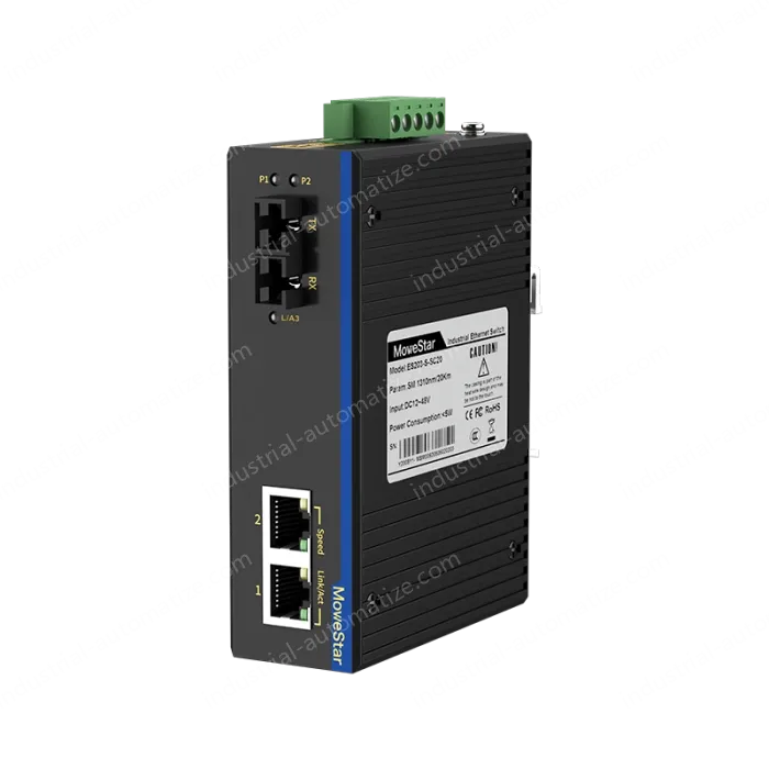 1 Port 100M F(x) + 2 Ports 10/100M T(x) Din Rail Industrial media converter