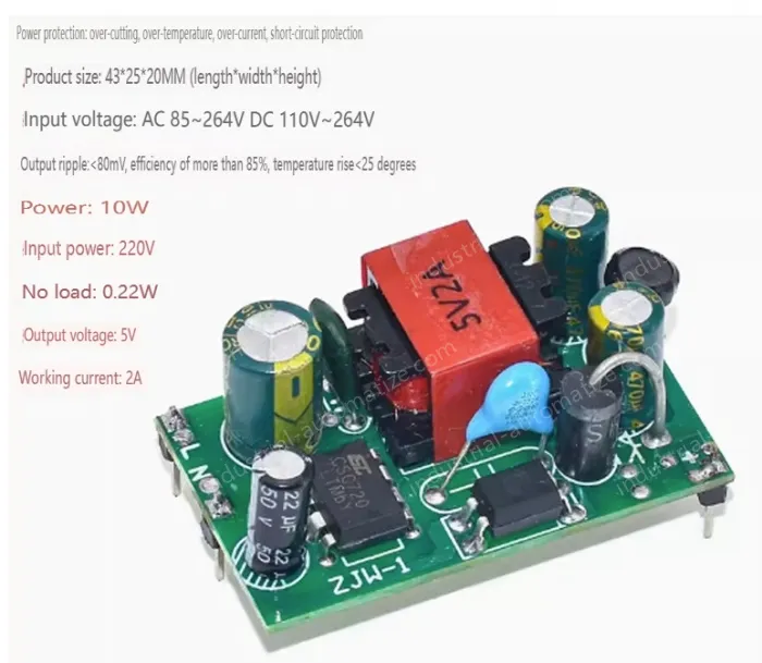 AC-DC buck module: 220V to 5V 2A isolating switching power supply module With wire bonding