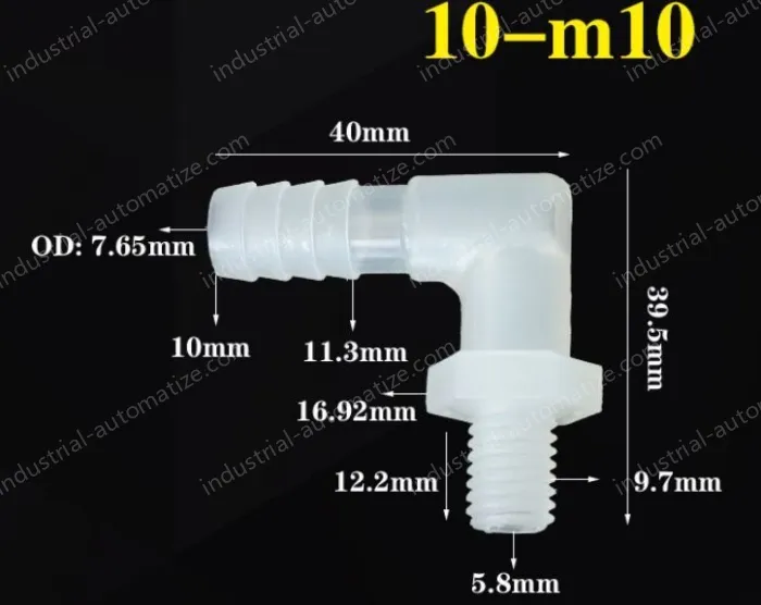 10-M10-M thread right angle elbow
