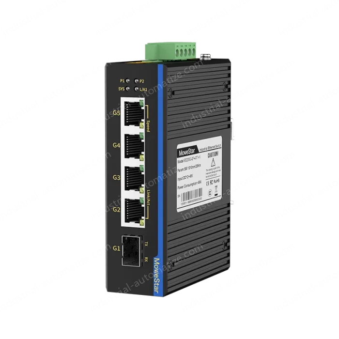 1 Port Gigabit SFP + 4 Ports Gigabit RJ45 Din-Rail Unmanaged Industrial Ethernet Switch