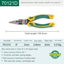 70121D/6 inch needle-nose pliers labor-saving type