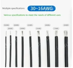 Silicone high temperature cable 17AWG Brown