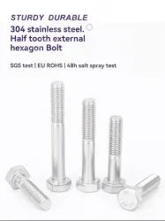 Half thread external hexagonal bolt M6*110
