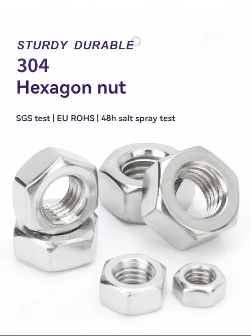 External hexagon nut 201 stainless steel-M6