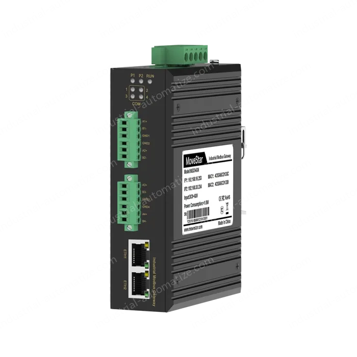 4 Ports RS485 to 2 Ports Ethernet Modbus Industrial Smart Gateway