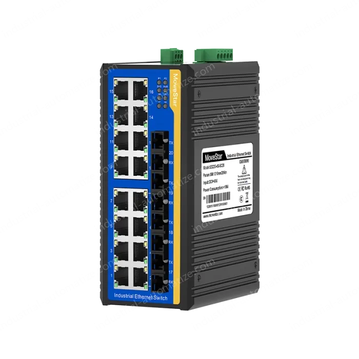 4 Ports 100M F(x) + 16 Ports 10/100M T(x) Din-Rail Unmanaged Industrial Ethernet Switch