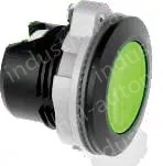 Red frosted button, plastic black border, screw wiring