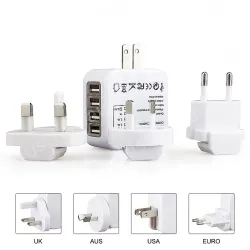 Universal travel adapter with 4 USB KRUSB-WLG3332B