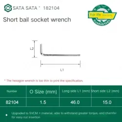 Short ball hex wrench 1.5mm 82104