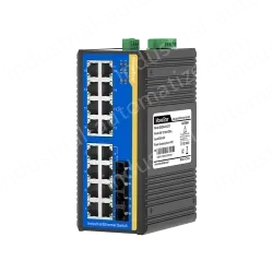 2 Ports 100M F(x) + 16 Ports 10/100M T(x) Din-Rail Unmanaged Industrial Ethernet Switch