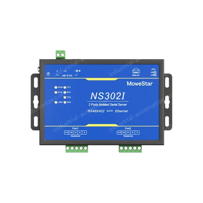 2 Ports RS485/422 Serial to 100M Ethernet Opto-isolated Server