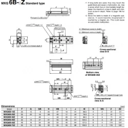 Air Slide Table Double-ported Type MXQ B Series &oslash;6, &oslash;8, &oslash;12, &oslash;16, &oslash;20