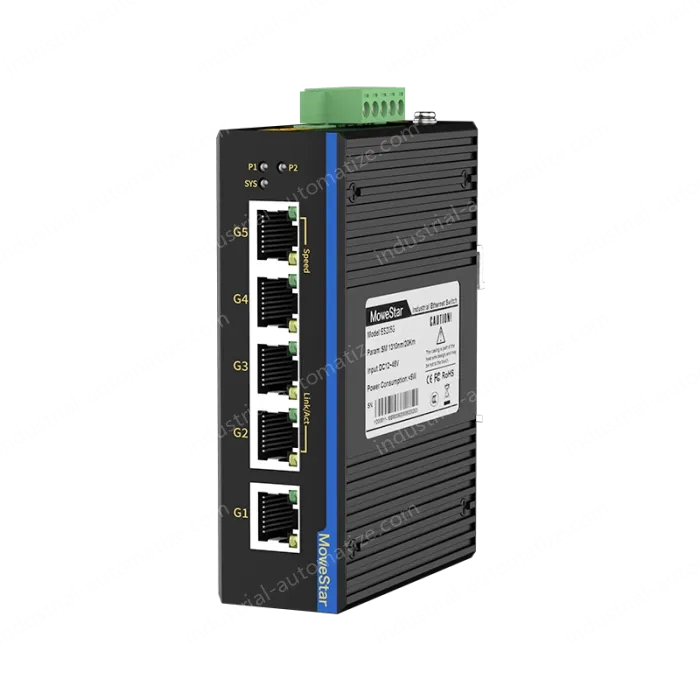 5 Ports Gigabit T(x) Din-Rail Unmanaged Industrial Ethernet Switch
