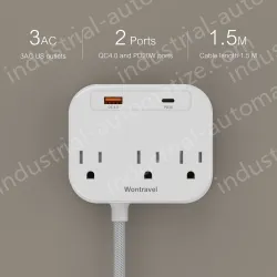20W PD quick charger 3 AC Outlet Power Strip