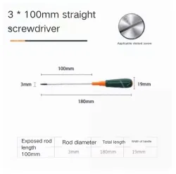 Slotted screwdriver 3*100