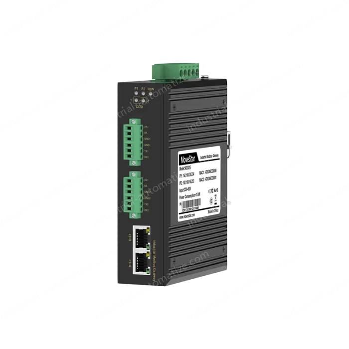 industrial-grade Modbus gateway 2-channel DIN-rail serial port server