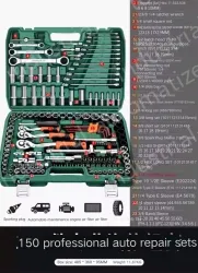 Upgraded 72-tooth bent handle auto repair 150-piece set