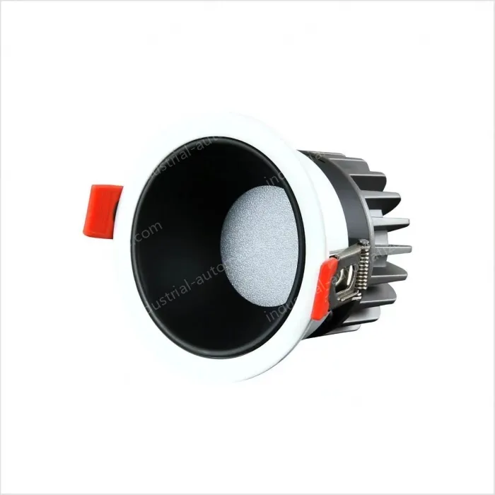 Downlight model: 7W black cup with 75mm opening 3000K Preh chip 98 graphics index + Zeford driver