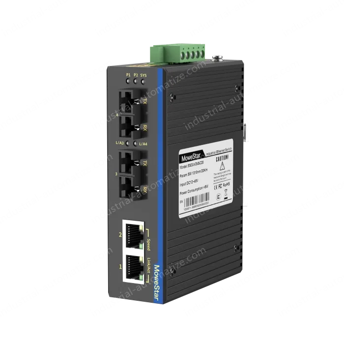 2 Ports 100M F(x) + 2 Ports 10/100M T(x) Din-Rail Unmanaged Industrial Ethernet Switch