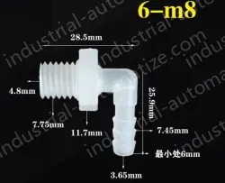 6-M8-M thread right angle elbow