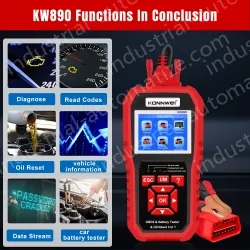 KW890 Automotive Fault Diagnosis Instrument Engine Fault Reading Fault Code Query Playback Function Testing Tools