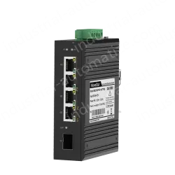 1 Port Gigabit SFP + 4 Ports Gigabit PoE RJ45 Din-Rail Unmanaged Industrial PoE Switch