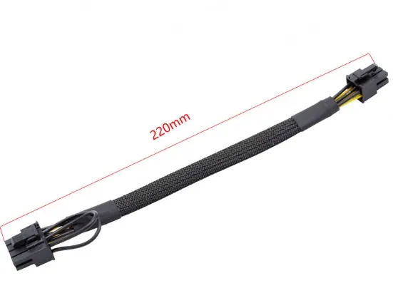 6PIN to 8PIN Server Power Cable Graphics Card Cable Mesh Sleeve Protection 22cm