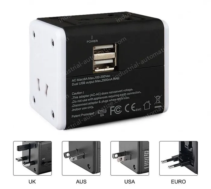 2USB travel adapter KRUSB-WLG3344B