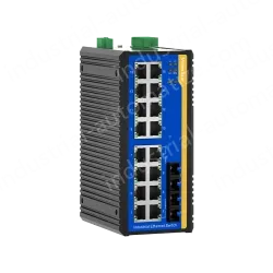 2 Ports 100M F(x) + 16 Ports 10/100M T(x) Din-Rail Unmanaged Industrial Ethernet Switch