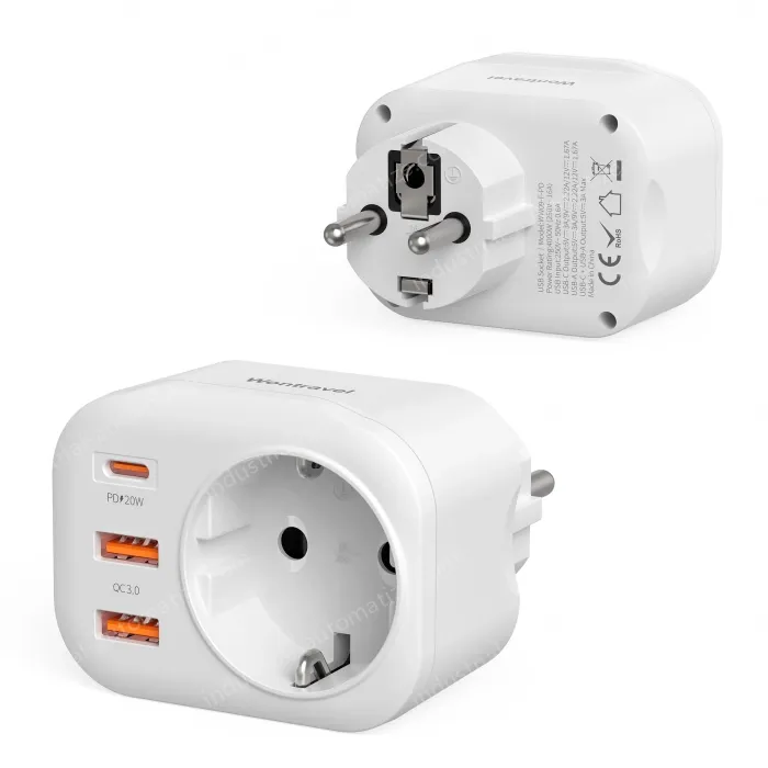 Germany France USB Wall Outlet Holder