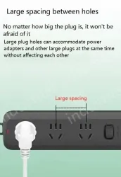 Lightning protection against power surges Split-control 5-plug 2.8m