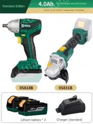 Electric wrenches Standard version 4.0Ah two-electric and one-charge wrench + angle grinder combination