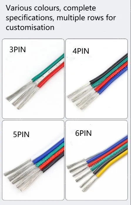 LED light connecting cable 26AWG*5 and (7/0.16TS)