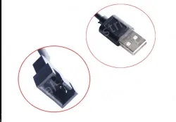 USB computer fan adapter cable large 2Pin 5V 30cm