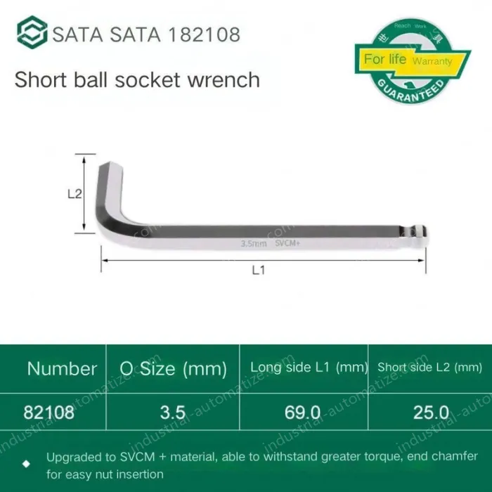Short ball hex wrench 3.5mm 82108